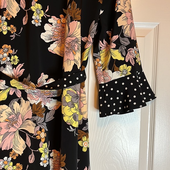Floral and polka dot mix print kimono duster - Picture 6 of 7